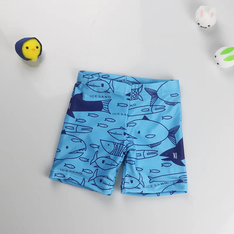2023 Summer Children Beach Shorts Boys Cartoon Pattern Swimsuit Board Shorts 1-9Years Kids Bathing Suit Swimwear Swimming Trunks