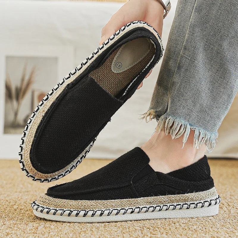 Espadrilles Shoes for Men Man Sneakers Summer Non-Leather Casual Shoes Fashion Footwear Men Male Classics Designer Linen Leisure