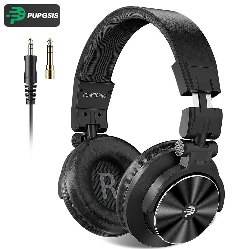 Studio Headphones DJ Headphones Professional 40kHz Hi-Res Stereo 3.5mm/6.35mm Audio Jack Wired Recording Headphone Audio Monitor