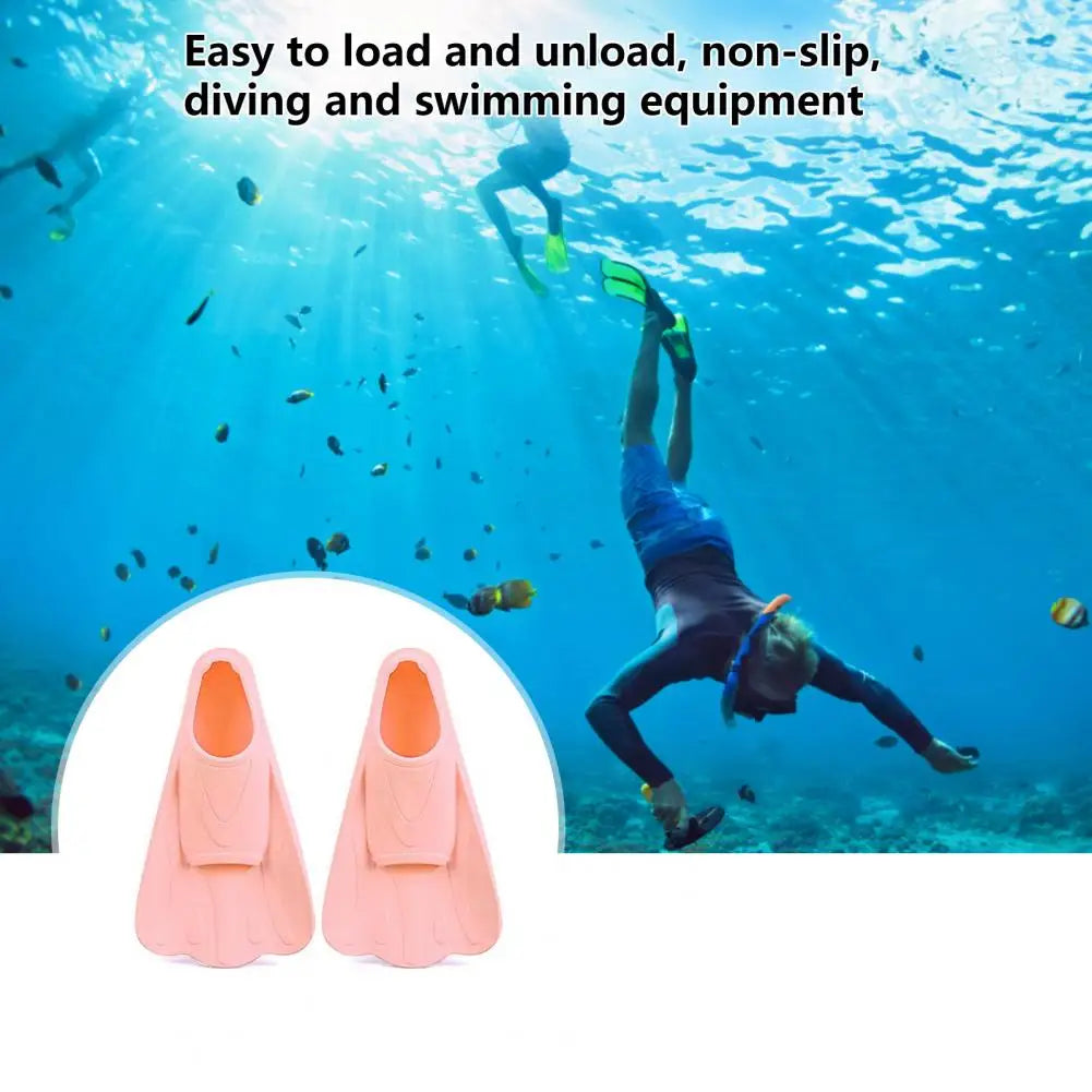 1 Pair Swim Fins Comfortable Non-slip Professional Auxiliary Training Silicone Short Swimming Training Flippers Water Sports