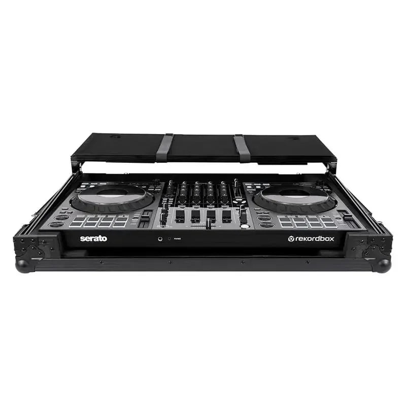 Black DJ Flight Case DDJ-FLX10 With Laptop Platform &amp; Wheels Flight Case