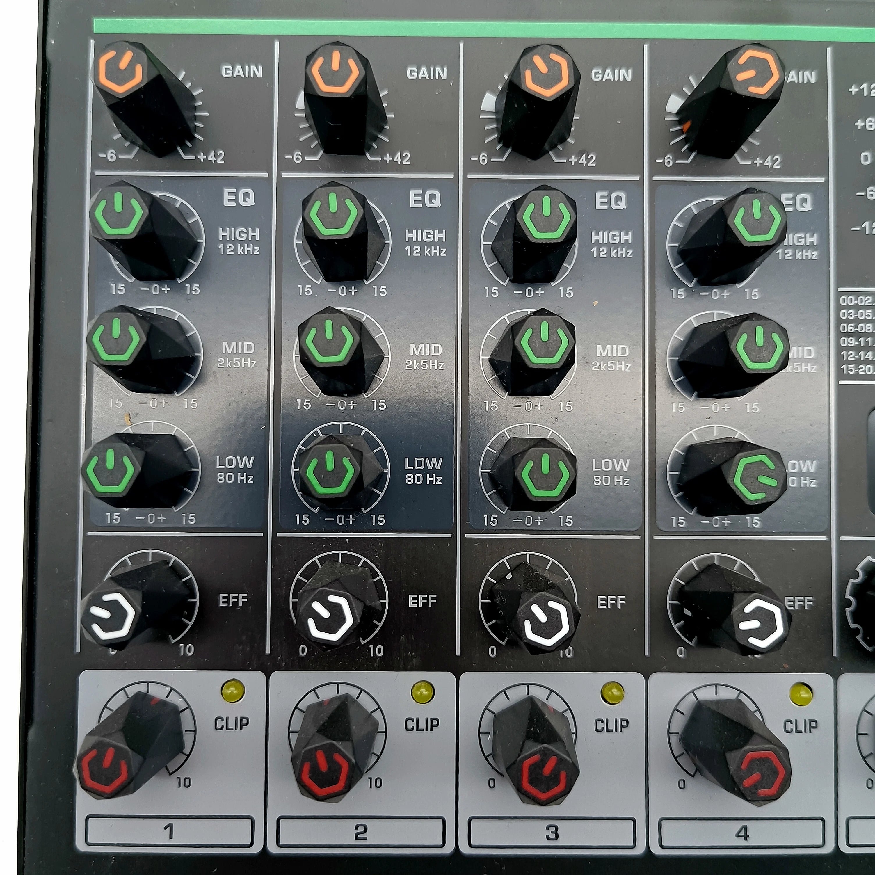 6 Channel Audio DJ Mixer Individual 48V Output 7 Band EQ 99 Effect USB Bluetooth Play Sound Mixing Console