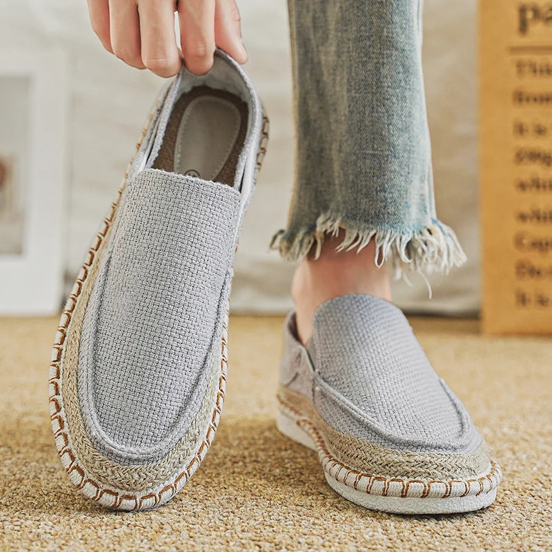 Espadrilles Shoes for Men Man Sneakers Summer Non-Leather Casual Shoes Fashion Footwear Men Male Classics Designer Linen Leisure
