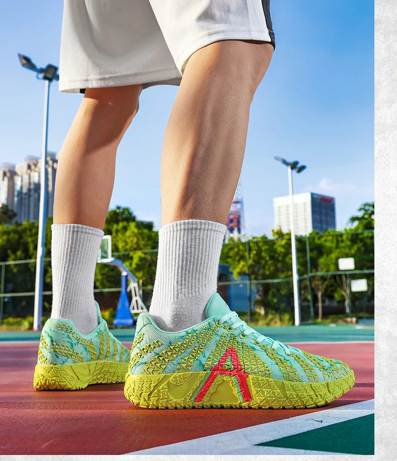 Sports and leisure shoes, men's shoes, marathon oversized air cushioned shoes, fly woven all season rubber, wear-resistant, anti