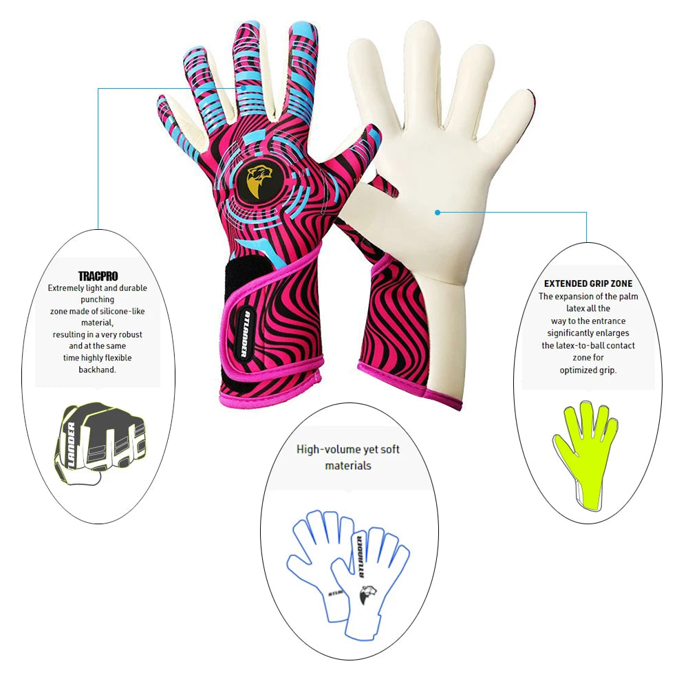 Adults Children Football Goalkeeper Gloves Latex Wear-resistant Sports Gloves Professional Match Anti-slip Soccer Goalie Gloves
