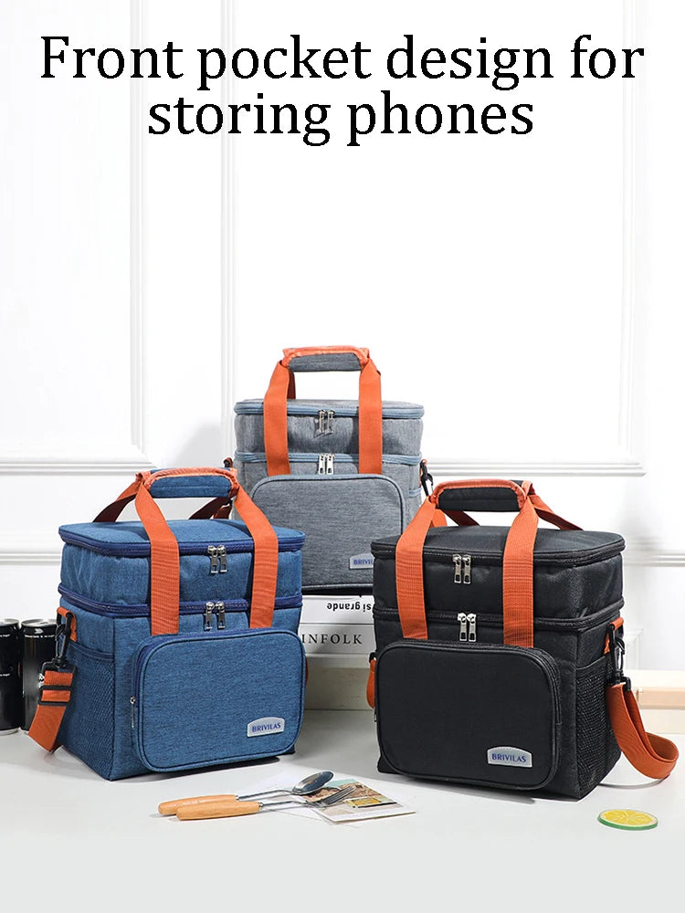 Fashion Crossbody Insulated Lunch Bag – Large Capacity Thermal Food Organizer for Business & Daily Use