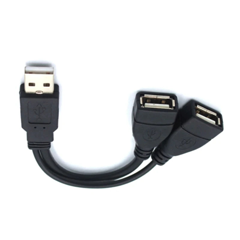 USB 2.0 Splitter Y Cable 1 Male to 2 Female Extension Cord Power Adapter Converter for PC Car Data Transmission Charging Cable