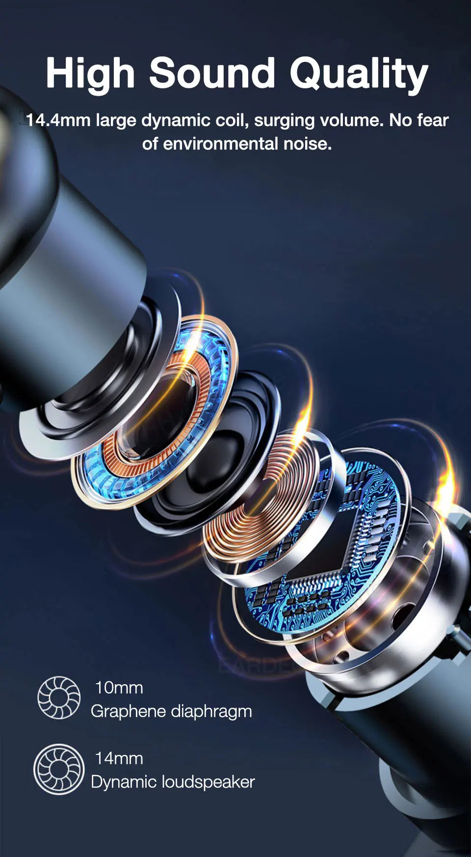 EARDECO Business Bluetooth Earphones Headset Hearing Aids Wireless Headphones with Microphone Auriculares Handsfree Earphone