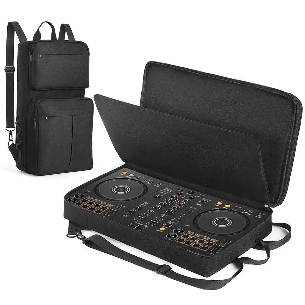 DJ Backpack for Pioneer DDJ-400 DDJ-FLX4/Roland DJ-202 DJ Mixer Case DJ Controller Case Carrying Case Adjustable Shoulder Strap
