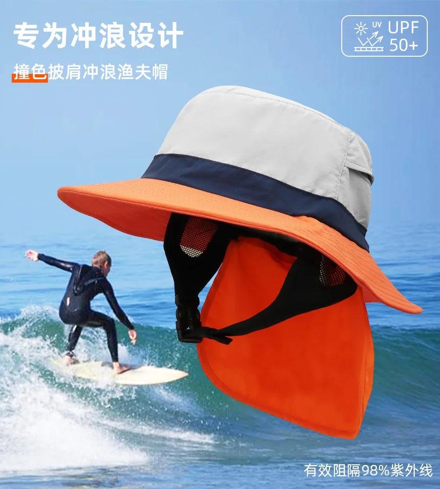 2025 Sunscreen Surfing Cap Women's Men's Wind-proof And UV-proof Sun Hat Summer Light And Breathable Outdoor Icap Fisherman Hat