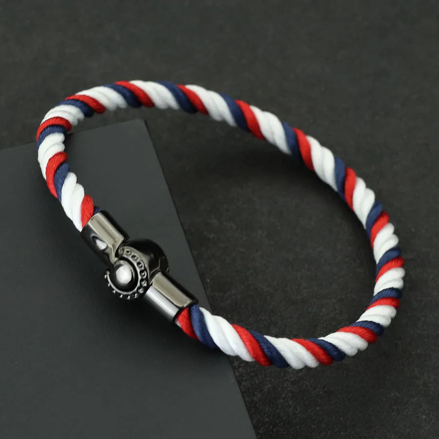 Noter New Nautical Bracelet For Men Creative Black Magnet Buckle Rope Braslet Fabric Wrap Braclet Gifts For Him Pulsera Hombre