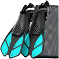Snorkel Fins Swimming Flippers Adjustable Buckles Short Silicone Scuba Diving Shoes Open Heel Travel Size Adult Men Womens
