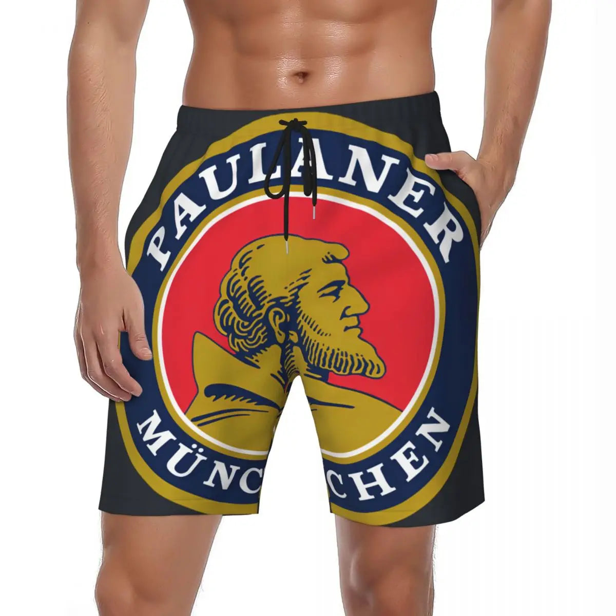 Male Board Shorts Paulaner Spezi Casual Beach Trunks Germany Soda Drink Sports Fitness High Quality Plus Size Beach Short Pants