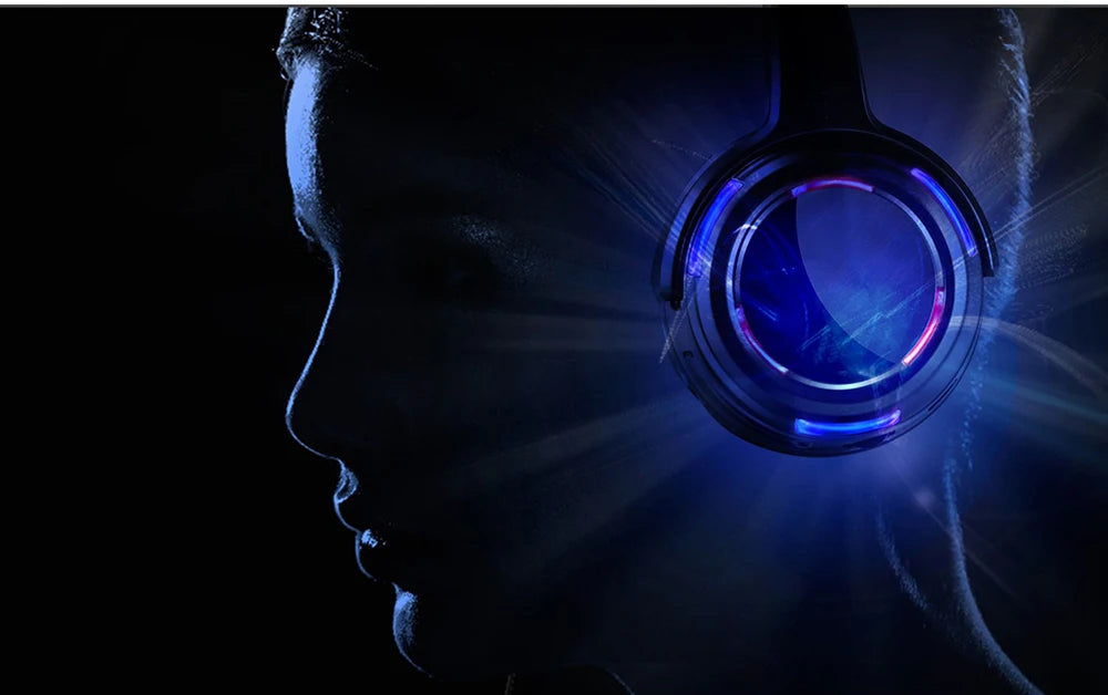 Professional Led Flashing Light Silent Disco Wireless Headphones- RF Wireless Headset for Quiet Party DJ Clubbing Party