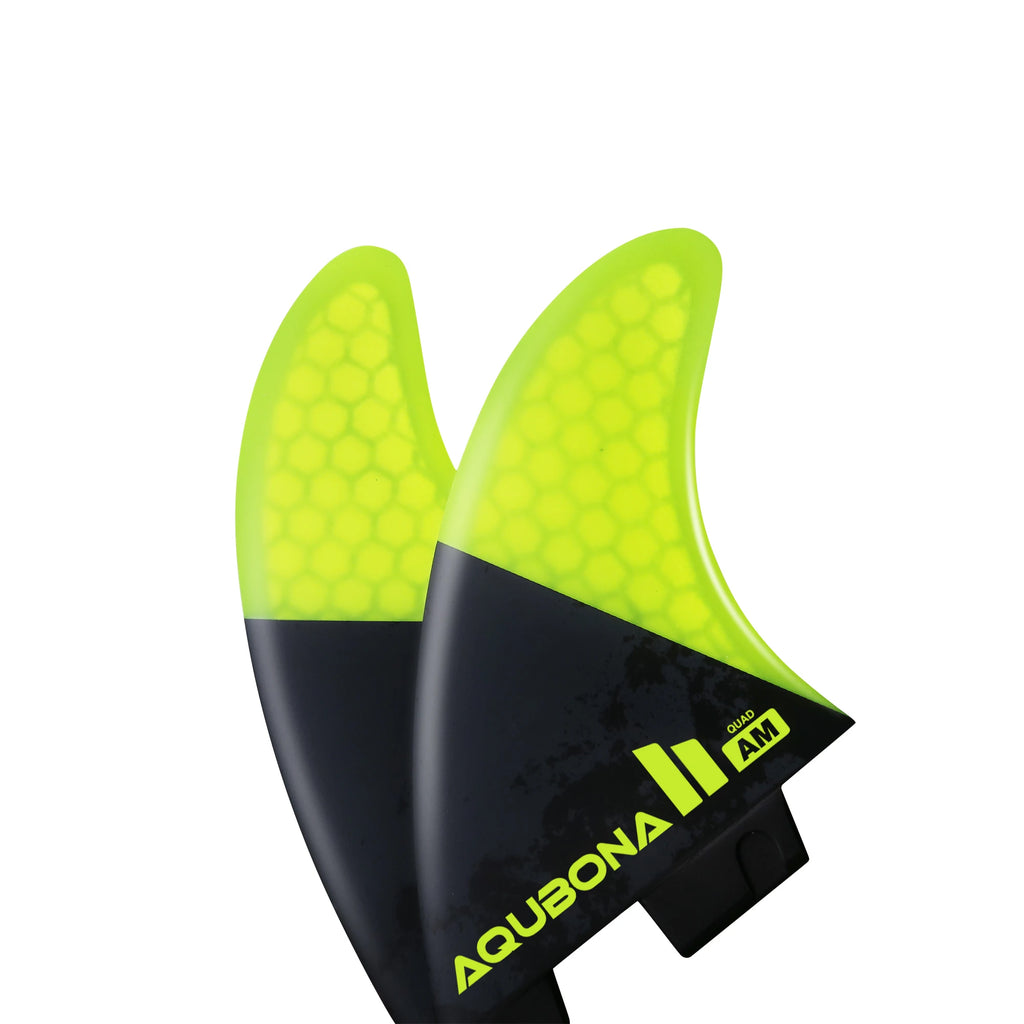 AQUBONA Fiberglass Honeycomb Surfboard Fin Thruster Surf Fin or Quad Set Single Tab or Dual Tab S/M/L Size With Key and Screws