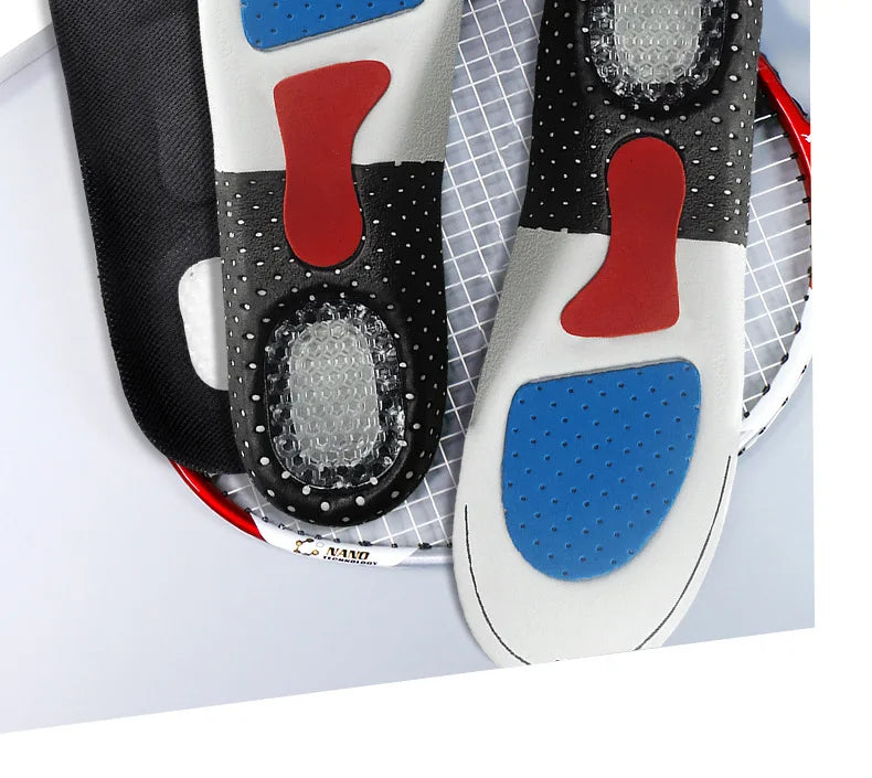 Men's and Women's Sports Shoes, Basketball Insoles, Sweat Absorbing, Breathable, Comfortable and Shock-absorbing Silicone Pads