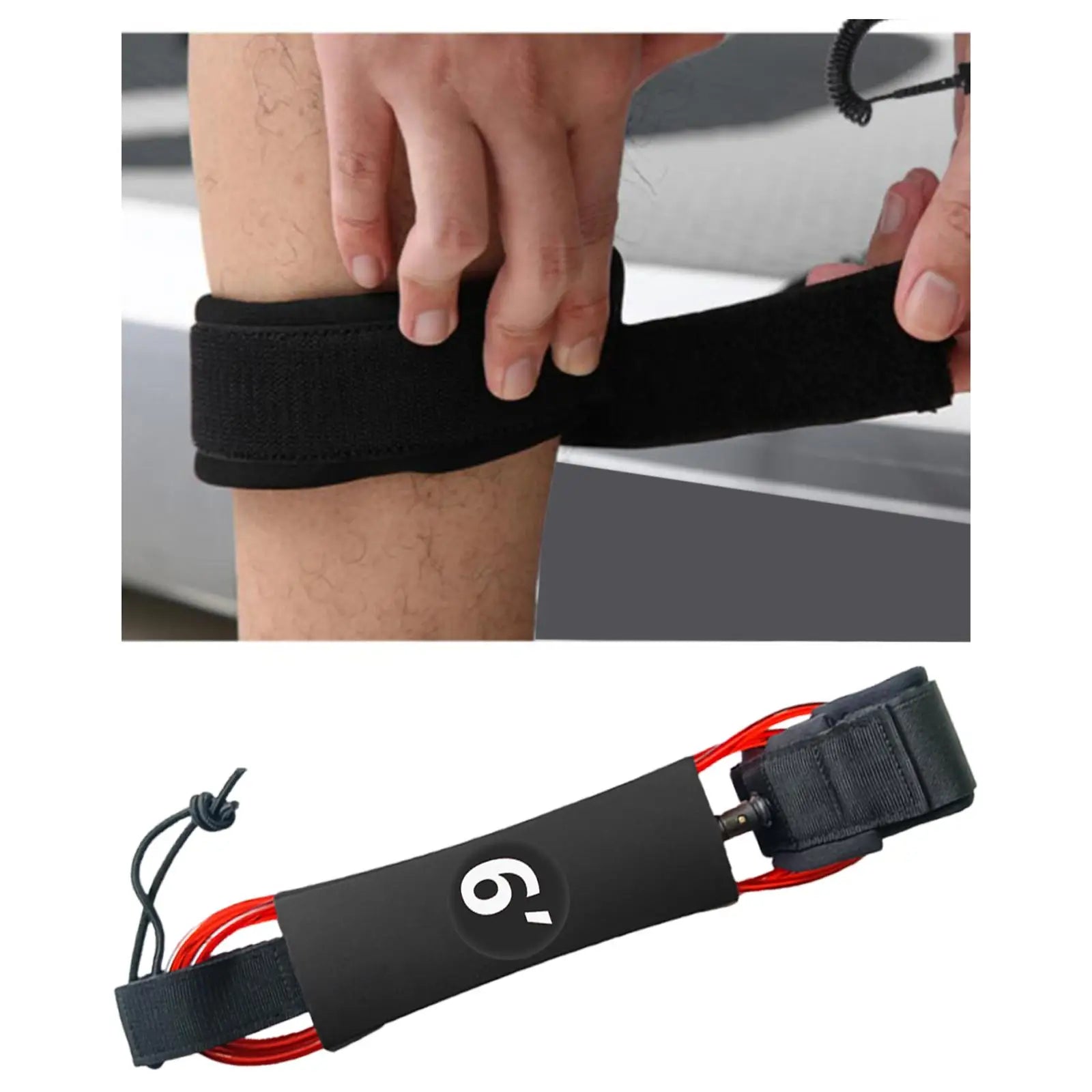 6/7/8/9/10ft Surfboard Leash Surfing Leash Paddleboard Ankle Strap Cuff Cord Elastic Cord Secure Tether Rope for Water Sports