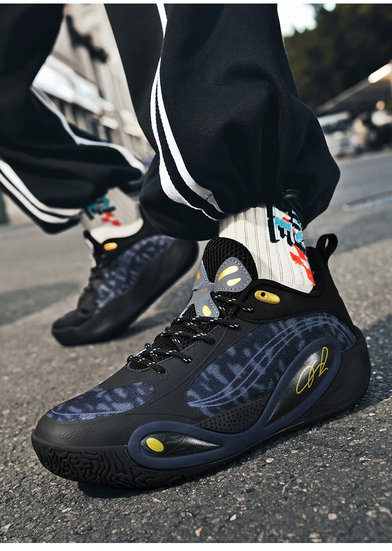 Men's Basketball Shoes Breathable Cushioning Non-Slip Wearable Runing Shoes Gym Training Athletic Basketball Sneakers for Women