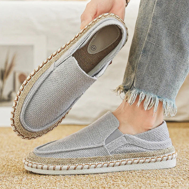 Espadrilles Shoes for Men Man Sneakers Summer Non-Leather Casual Shoes Fashion Footwear Men Male Classics Designer Linen Leisure