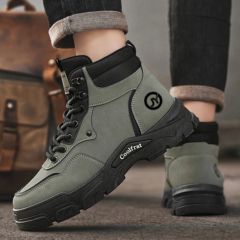 Fashion Mens Walking Sneakers Anti-slip Climbing Hiking Shoes Comfort Ankle Boots Work Boots High Top Jogging Casual Sport Shoes