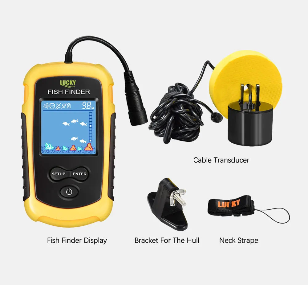 Portable Sonar Fish Detector FFC1108-1 - 100M Alarm 45° Coverage for Lake and Sea
