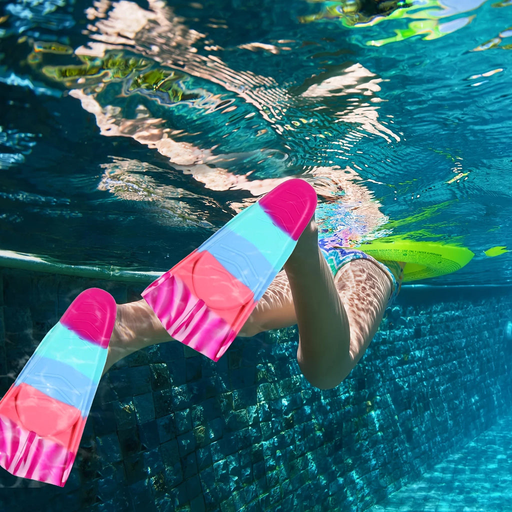 Silicone Swimming Flippers Snorkel Fins Short Frog Shoes Professional Training Breaststroke Scuba Diving Freesnorkel Men Women