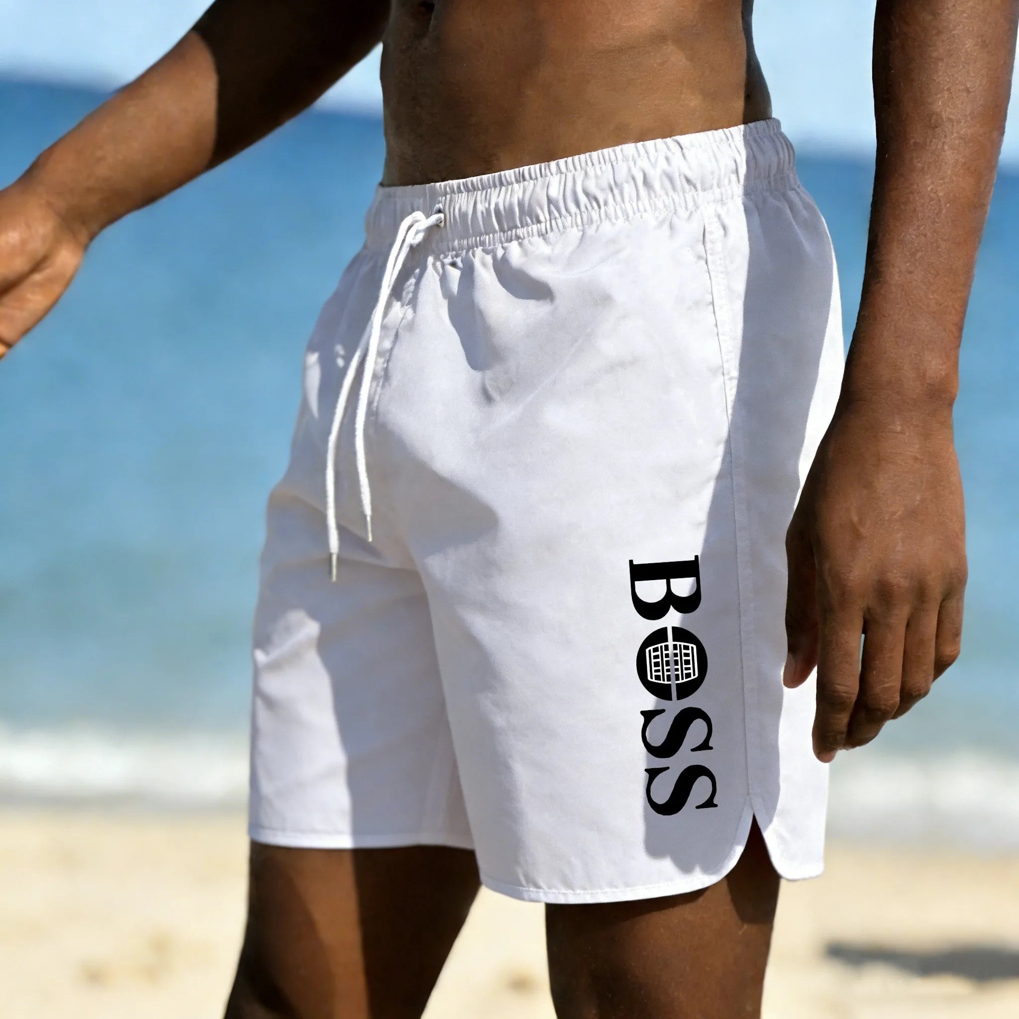 Men's Shorts 2025 Beach Trunks Summer Swim Gym Pants Quick Drying Swimming Homme Surf Ventilate Drawstring Fashion Casual Daily