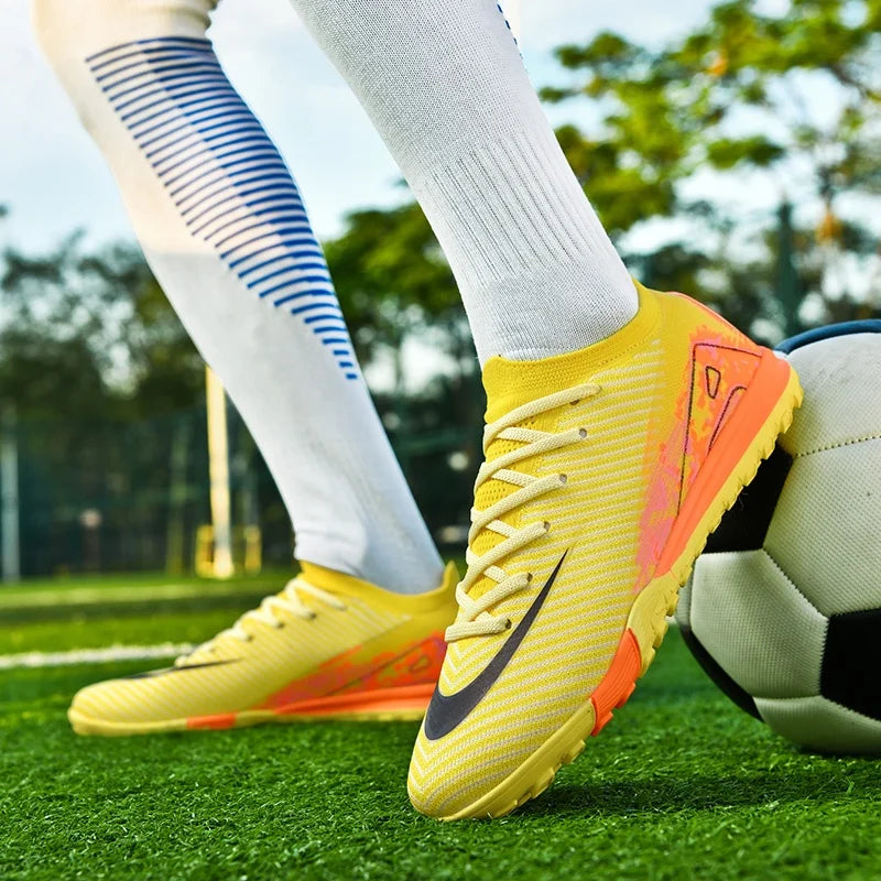 New Men Football Boots Adult Training Sport Soccer Shoes Cleats Boys Outdoor Long Spikes Non Slip Breathable Match Comfortable