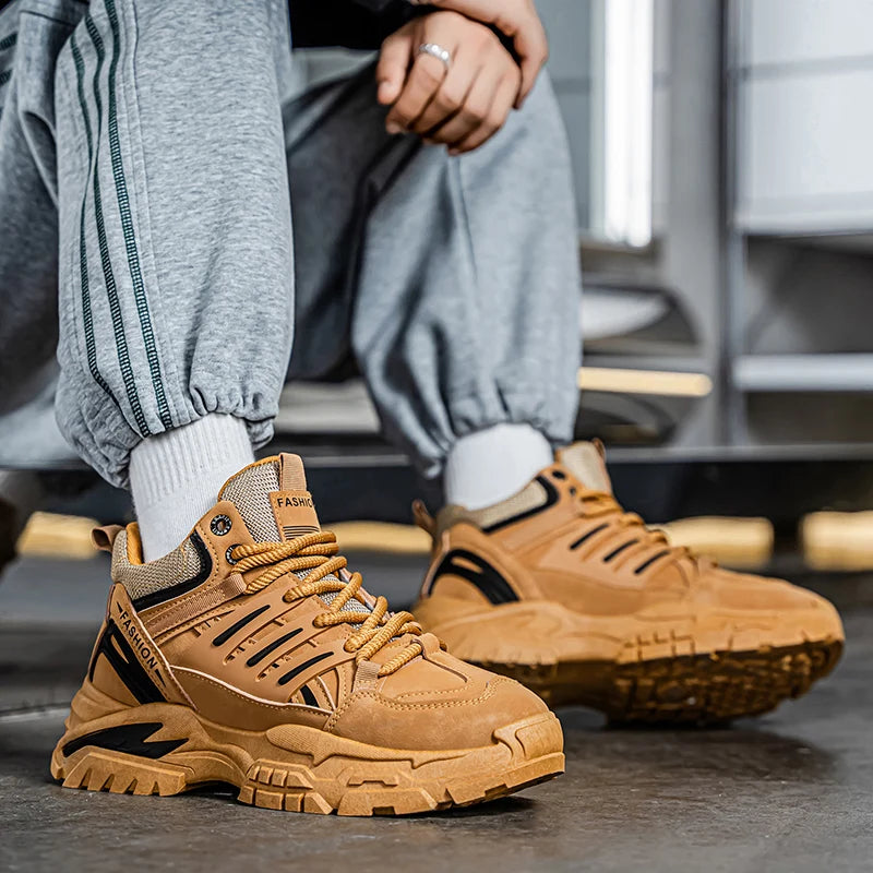 Men's Outdoor Sports Casual Shoes Anti-slip Heightening Dad Sneakers Trendy Hiking Shoes Comfortable Men Zapatillas Hombre