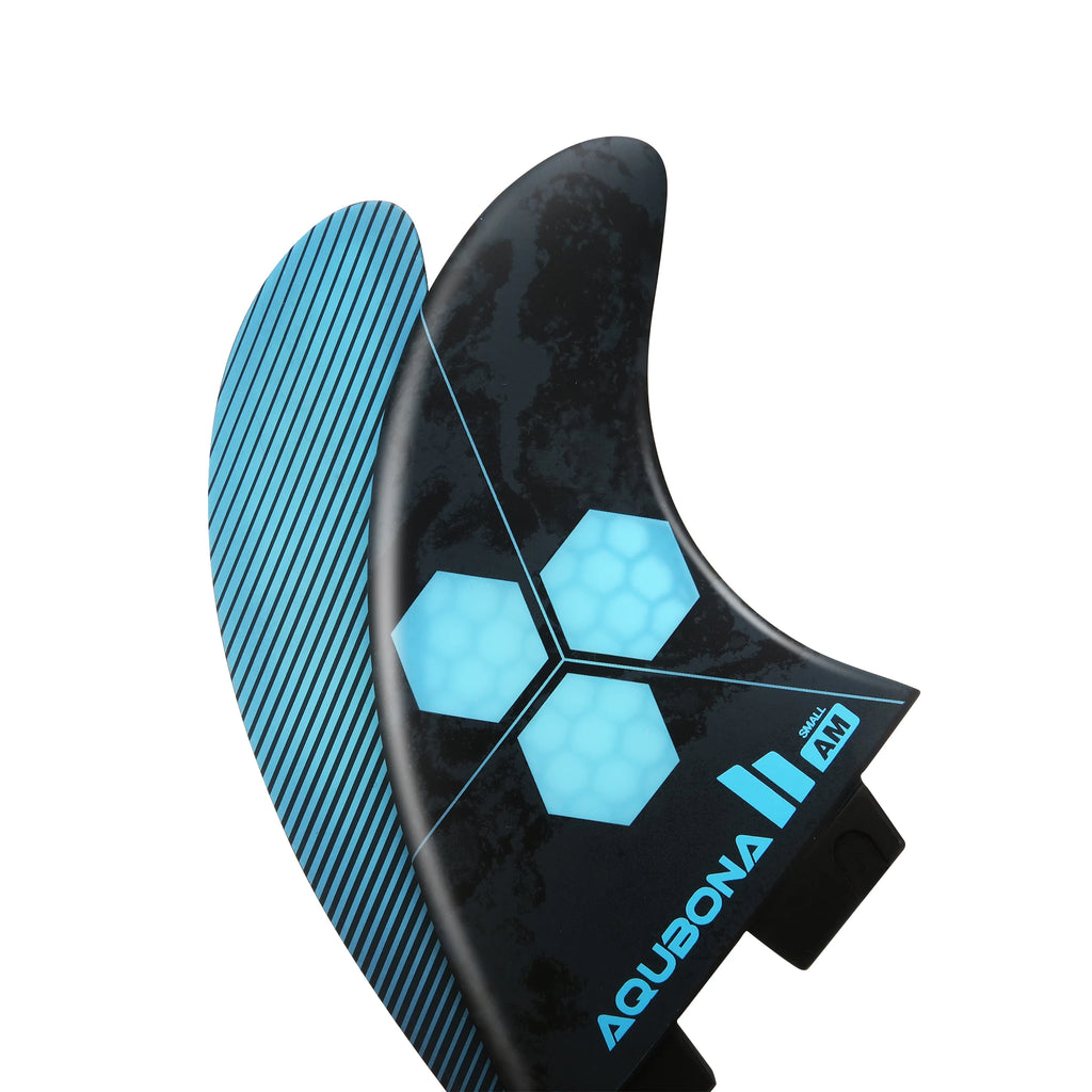 AQUBONA Fiberglass Honeycomb Surfboard Fin Thruster Surf Fin or Quad Set Single Tab or Dual Tab S/M/L Size With Key and Screws