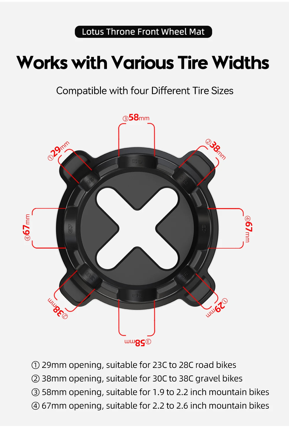 ThinkRider Bike Trainer Front Wheel Block, Suitable for 700C, 26/27.5/29 inch  Tire，Indoor Bike Trainer Stand Front Wheel Holder