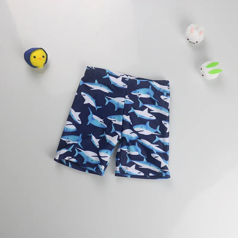 2023 Summer Children Beach Shorts Boys Cartoon Pattern Swimsuit Board Shorts 1-9Years Kids Bathing Suit Swimwear Swimming Trunks