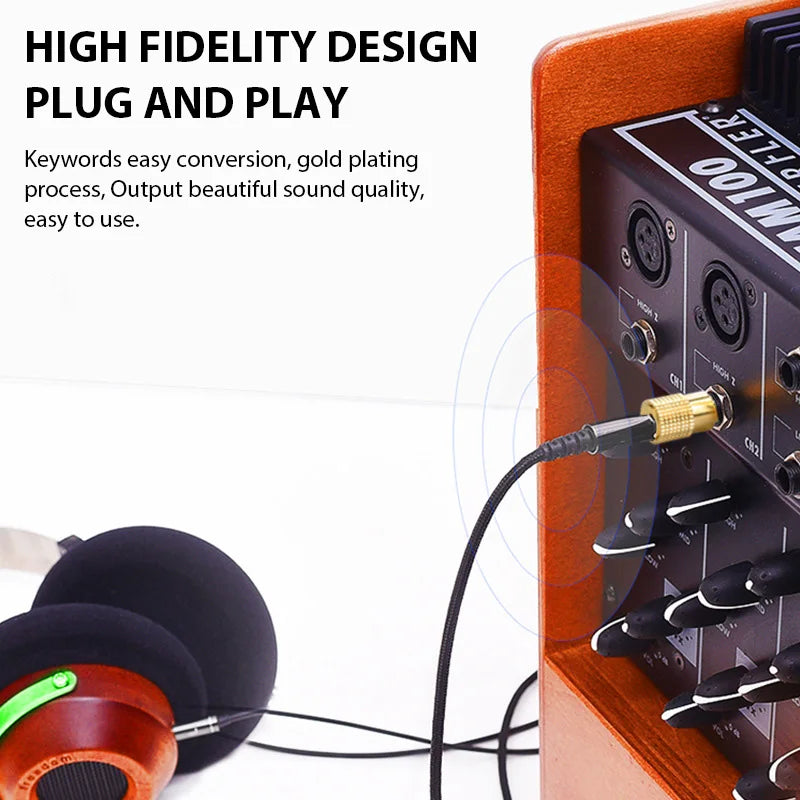 10/5PCS Jack 3.5 To 6.35 Audio Adapter 6.5mm To 3.5mm Converters Male Female Connector Headphone Plug 6.3mm Consumer Electronics