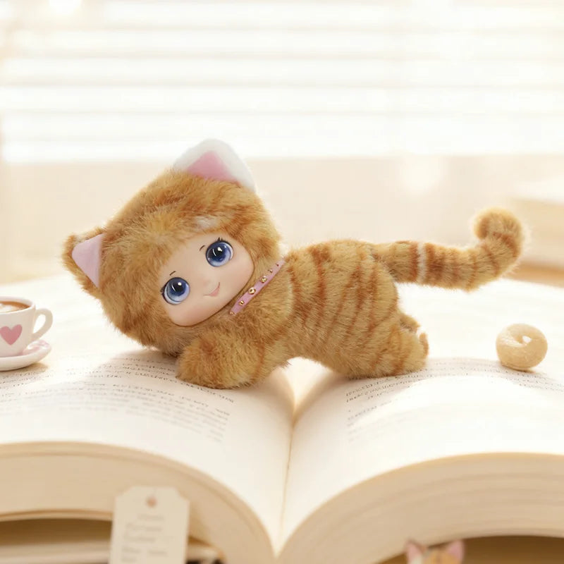 Cute Random Pattern Plush Toy Animal Rabbit Stripe Cat Vinyl-Plush Toys Giant Panda Lying Posture Animal Birthday Xmas Gifts