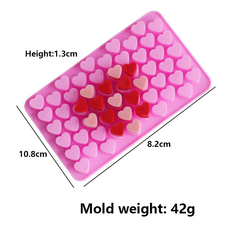 55 Compartment Heart Silicone Candle Mold Valentine's Day Candles Making Kit DIY Love Cake Chocolate Baking Mould Party Gifts