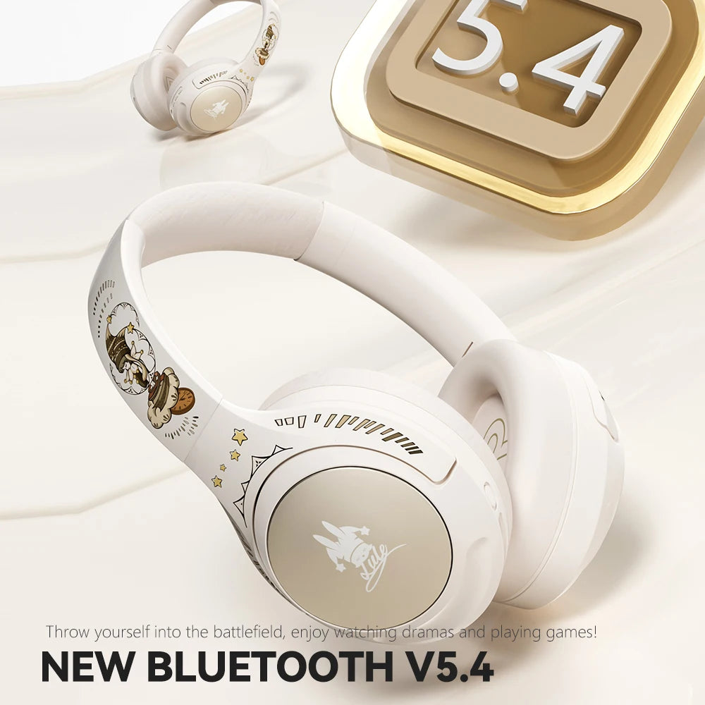 Girls Active Noise Cancelling Wireless Bluetooth Over-Ear Headphones, Memory Foam Ear Cups,100H Playtime,Kids Headset with Mic