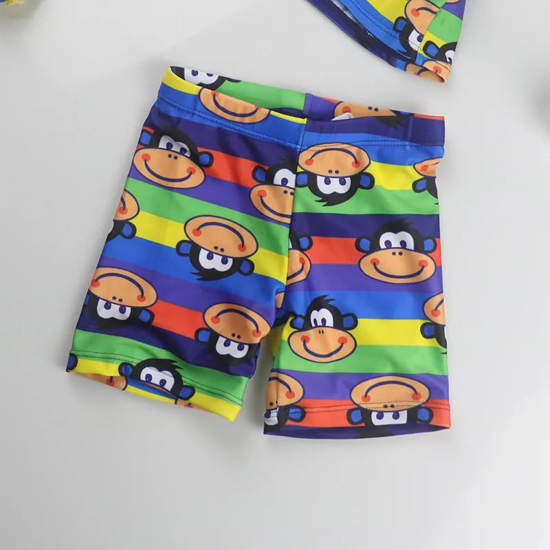 2023 Summer Children Beach Shorts Boys Cartoon Pattern Swimsuit Board Shorts 1-9Years Kids Bathing Suit Swimwear Swimming Trunks