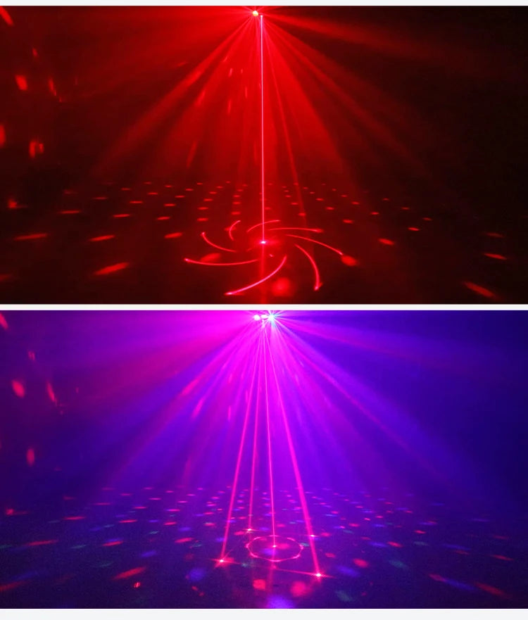 DJ Disco Laser Projection Strobe Light RGB LED Party Lights with DMX Voice Remote Control Bar Holiday Live Show Decor Lighting