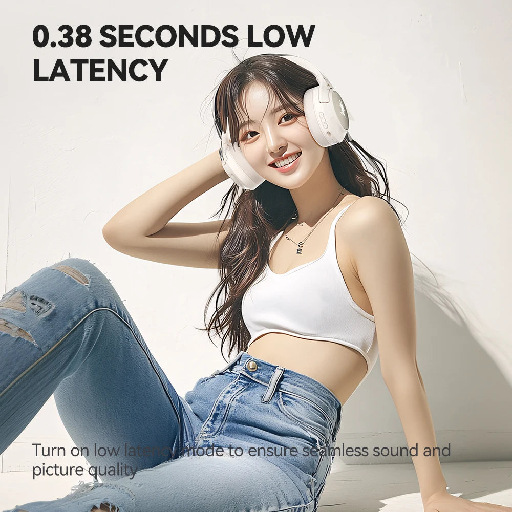 Girls Active Noise Cancelling Wireless Bluetooth Over-Ear Headphones, Memory Foam Ear Cups,100H Playtime,Kids Headset with Mic