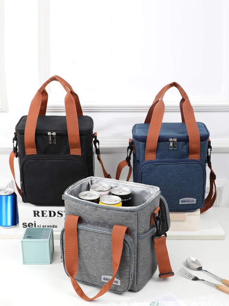 Fashion Crossbody Insulated Lunch Bag – Large Capacity Thermal Food Organizer for Business & Daily Use
