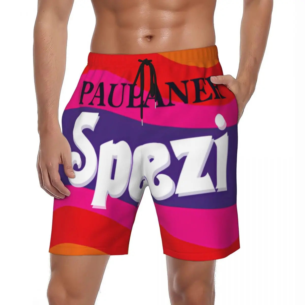 Male Board Shorts Paulaner Spezi Casual Beach Trunks Germany Soda Drink Sports Fitness High Quality Plus Size Beach Short Pants