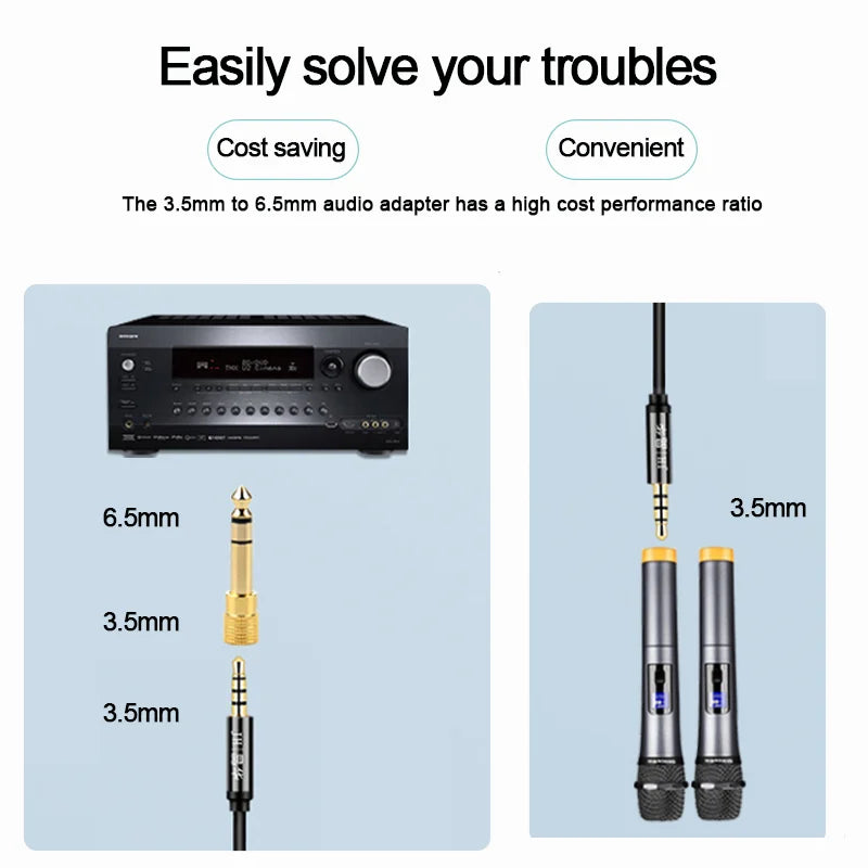 10/5PCS Jack 3.5 To 6.35 Audio Adapter 6.5mm To 3.5mm Converters Male Female Connector Headphone Plug 6.3mm Consumer Electronics