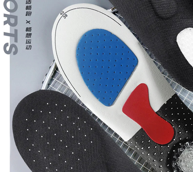 Men's and Women's Sports Shoes, Basketball Insoles, Sweat Absorbing, Breathable, Comfortable and Shock-absorbing Silicone Pads