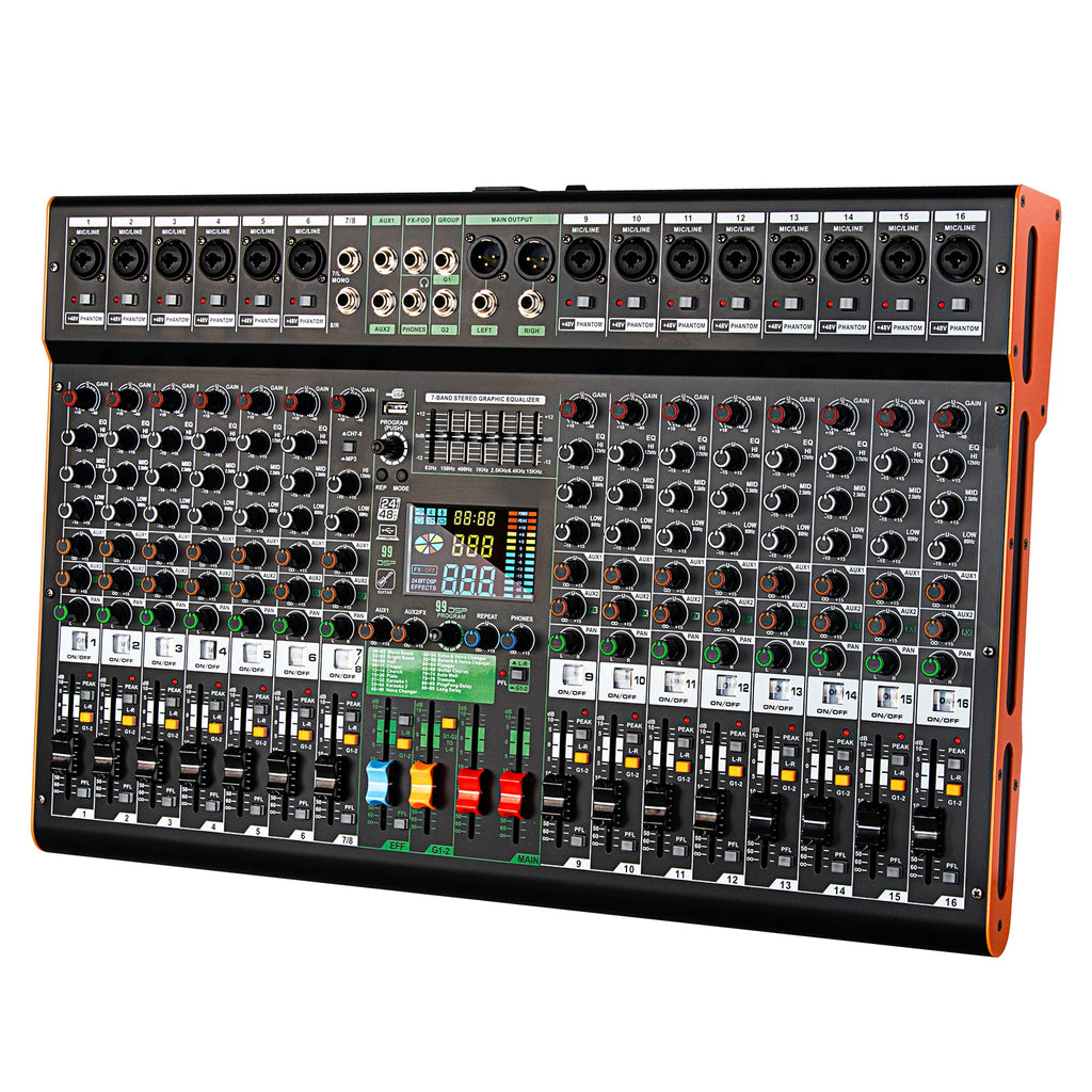16channel Digital Mixer TC16 Professional Audio Mixer Depusheng 99DSP DJ console reverb chip Bluetooth USB