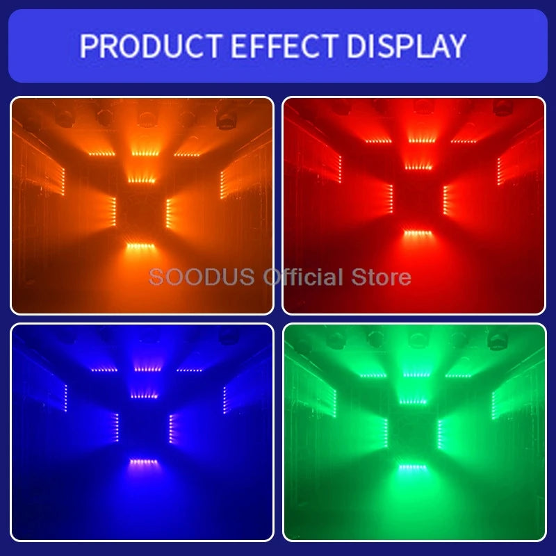 Dj Light LED Beam Moving Head Light DMX512 6 heads Laser Strobe Voice Control RGB For Stage DJ Disco Nightclub KTV Stage Effect