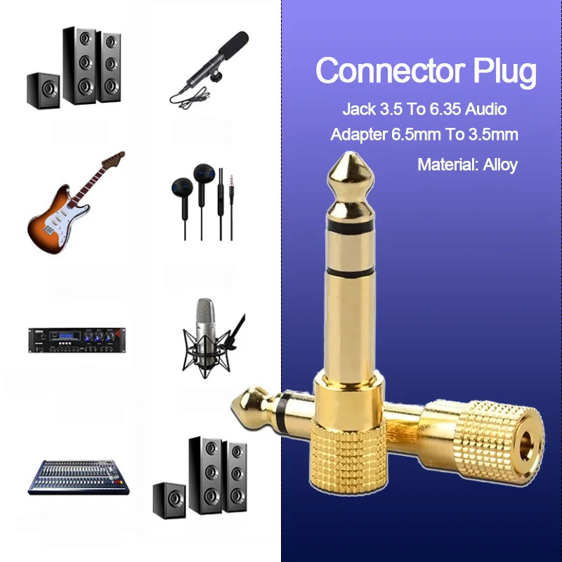 10/5PCS Jack 3.5 To 6.35 Audio Adapter 6.5mm To 3.5mm Converters Male Female Connector Headphone Plug 6.3mm Consumer Electronics