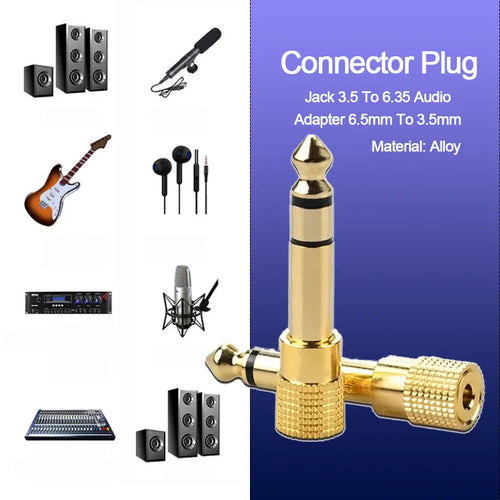 10/5PCS Jack 3.5 To 6.35 Audio Adapter 6.5mm To 3.5mm Converters Male Female Connector Headphone Plug 6.3mm Consumer Electronics