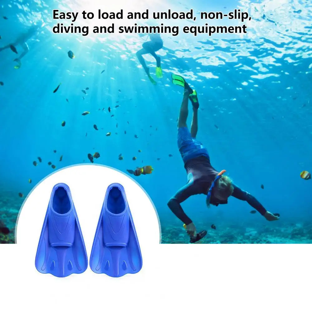 1 Pair Swim Fins Comfortable Non-slip Professional Auxiliary Training Silicone Short Swimming Training Flippers Water Sports