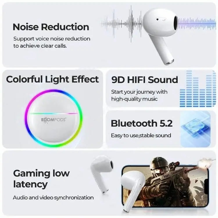 New LED Light Wireless Headphones Auriculares Bluetooth Earphones Touch Control Sport Headset Stereo Earbuds For Phone Android
