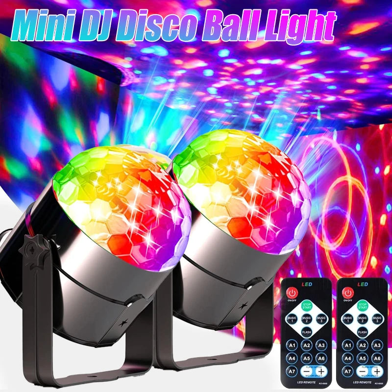 DJ Colorful Strobe Light  Activated Stage with Remote Control Disco Ball Lamps for Home Room Parties Kids Birthday Wedding Bar